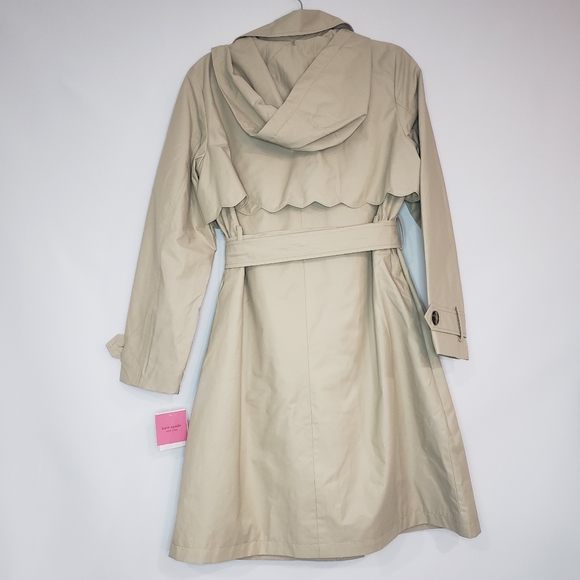 NWT Kate Spade Scalloped Edge Belted Trench Coat - Picture 3 of 16
